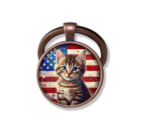 Patriotic Cute Tabby Kitten