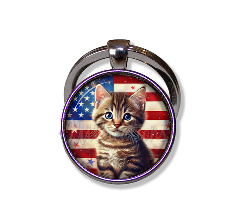 Patriotic Cute Tabby Kitten