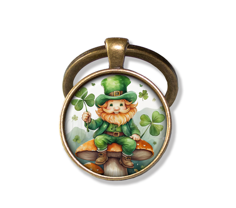St Patrick's Day Leprechaun on Mushroom