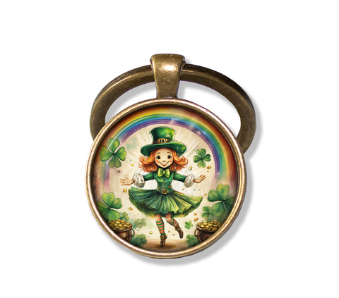 St Patrick's Day Jig Girl with Rainbow