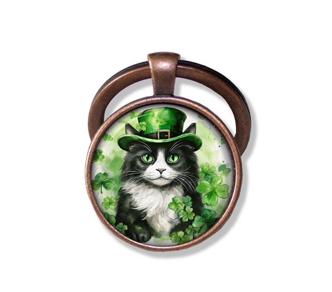 St Patrick's Day Tuxedo Cat with Irish Hat