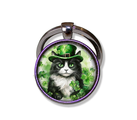 St Patrick's Day Tuxedo Cat with Irish Hat
