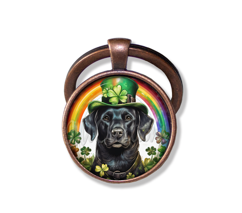 St Patrick's Day Black Lab Dog Rainbow