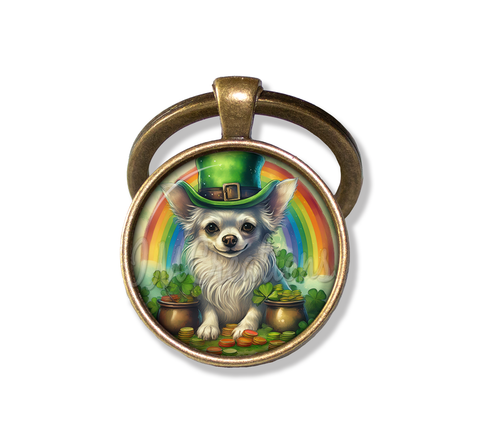 St Patrick's Day Chihuahua and Rainbow
