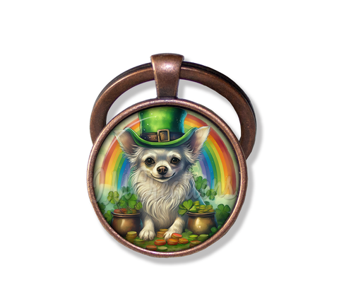St Patrick's Day Chihuahua and Rainbow