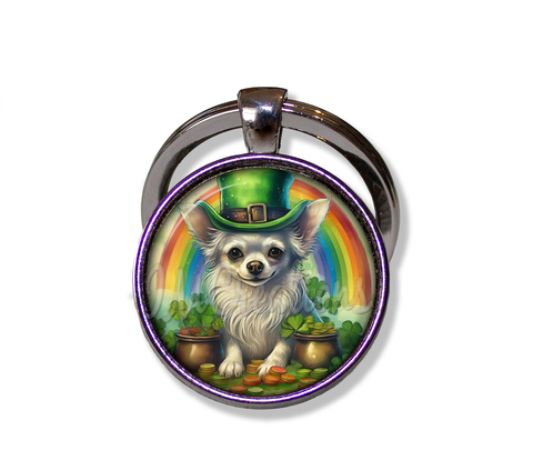 St Patrick's Day Chihuahua and Rainbow