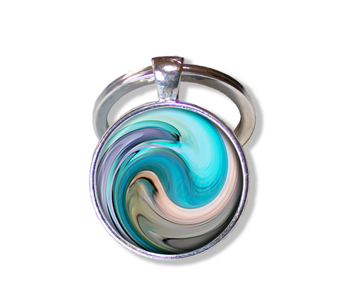 Blue Ocean Beach Swirl Pattern