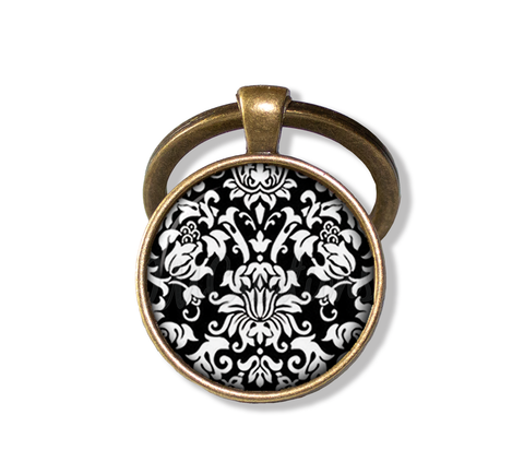 Damask Black White