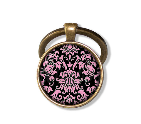 Damask Pink Black