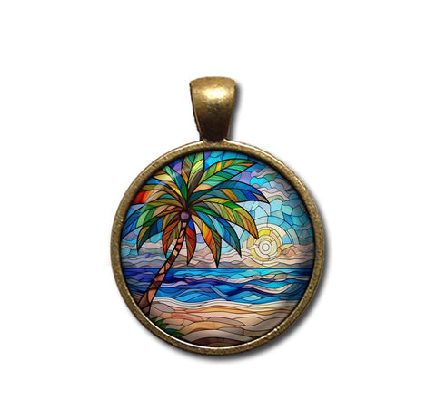 Faux Stained Glass Ocean Sunset