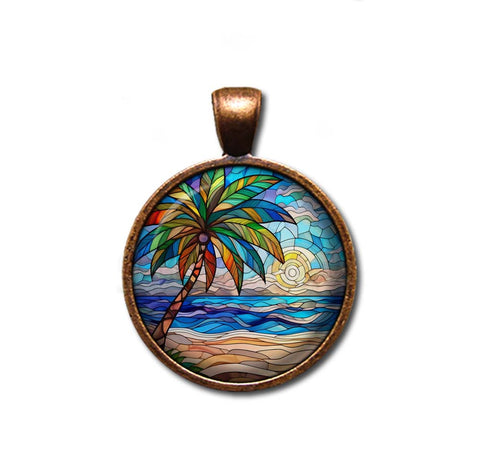 Faux Stained Glass Ocean Sunset
