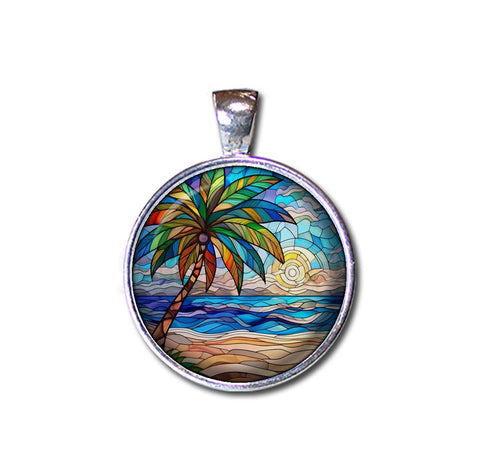 Faux Stained Glass Ocean Sunset