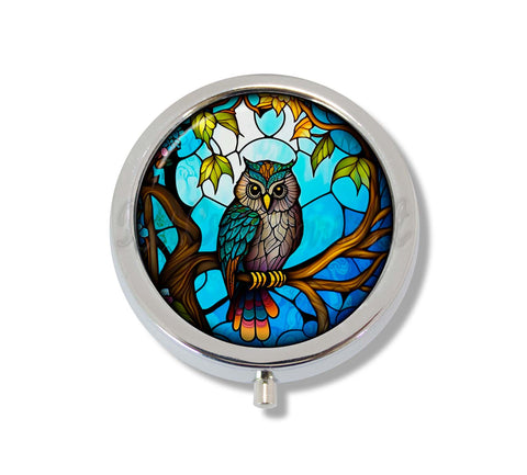 Faux Stained Glass Tree Owl