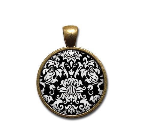 Damask Black White
