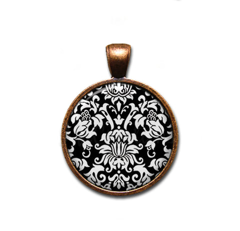 Damask Black White