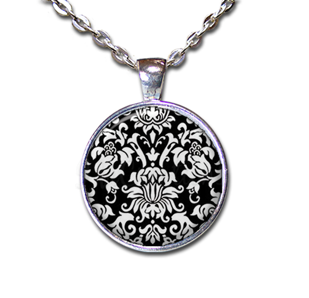 Damask Black White