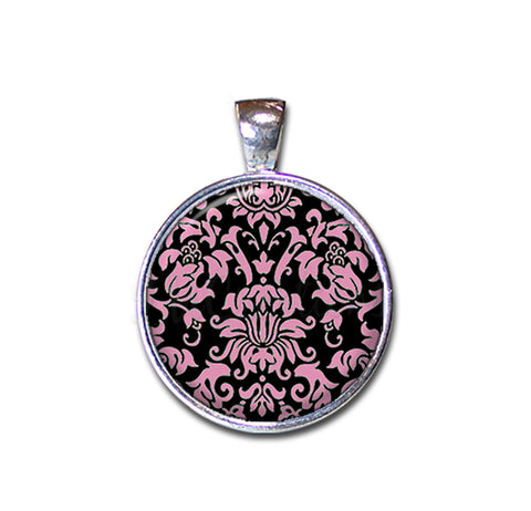 Damask Pink Black