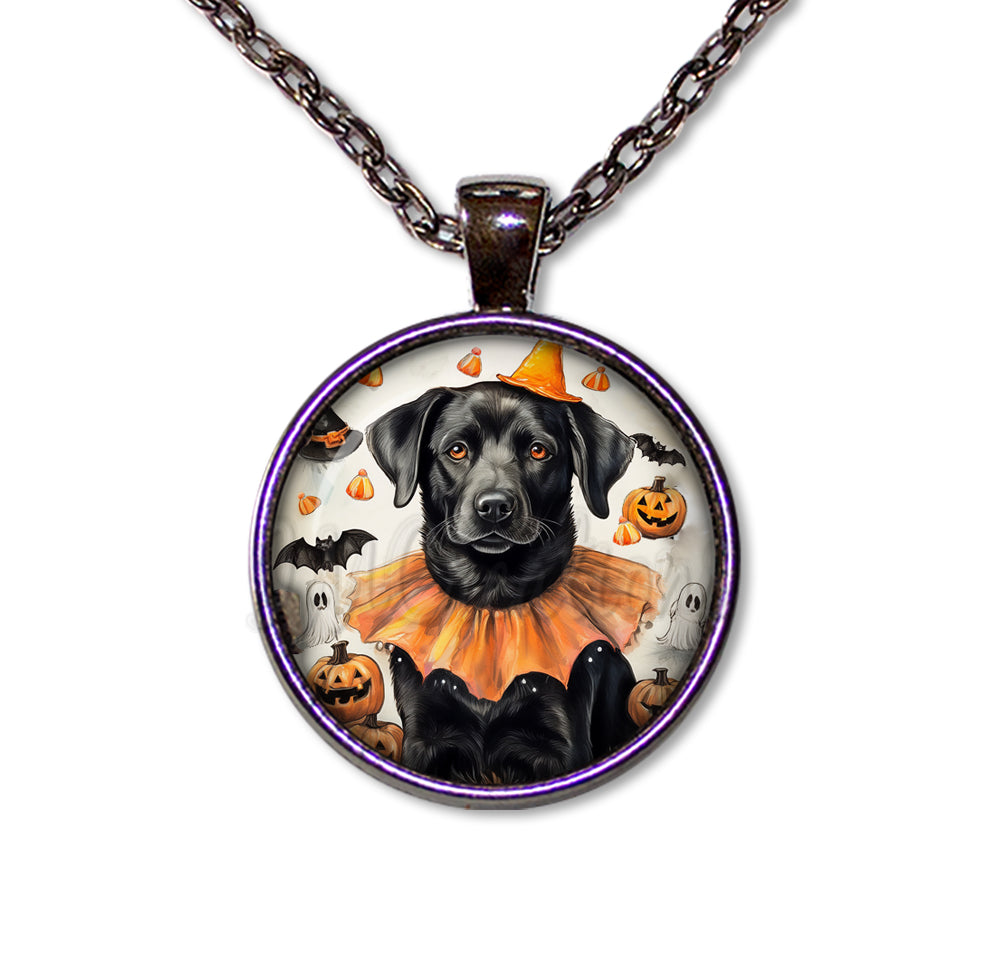 Halloween Black Lab in Costume