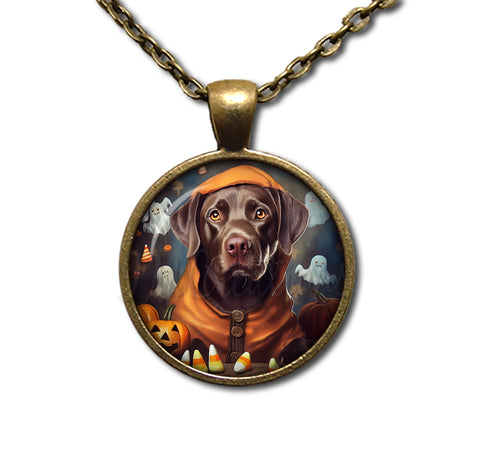Halloween Chocolate Labrador in Costume