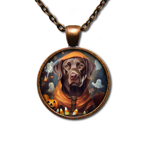 Halloween Chocolate Labrador in Costume