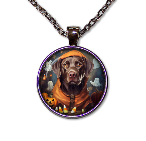 Halloween Chocolate Labrador in Costume