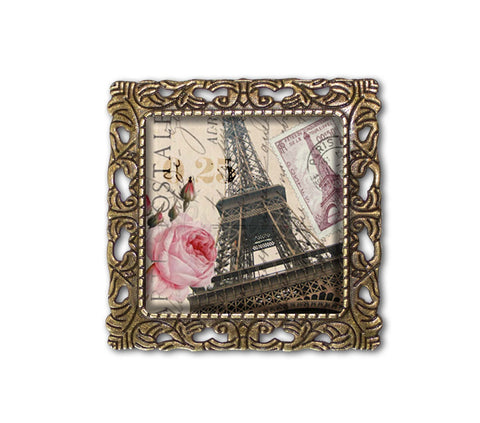 Eiffel Tower Collage Postage Stamp
