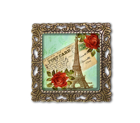 Victorian Style Eiffel Tower Red Roses