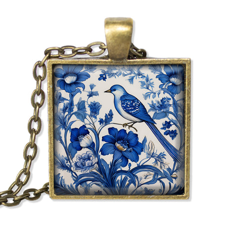 Beautiful Delft Design Bird in Flowers