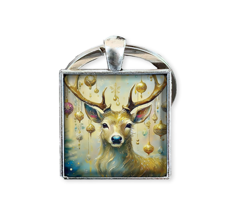 Golden Reindeer with Ornaments