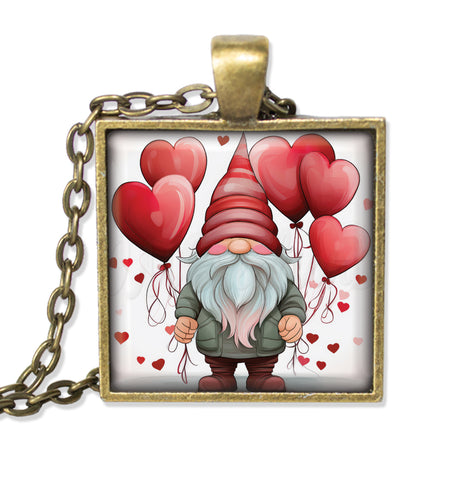 Gnome with Heart Balloons