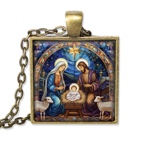 Faux Stained Glass Nativity Baby Jesus