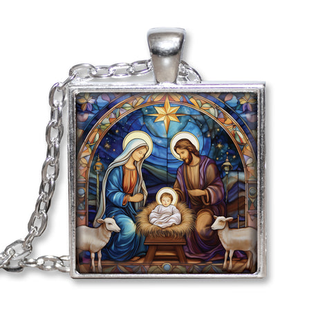 Faux Stained Glass Nativity Baby Jesus