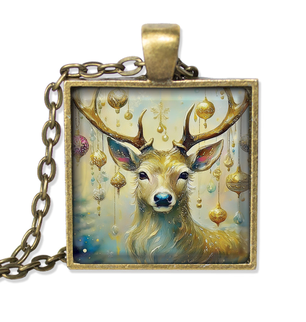 Golden Reindeer with Ornaments