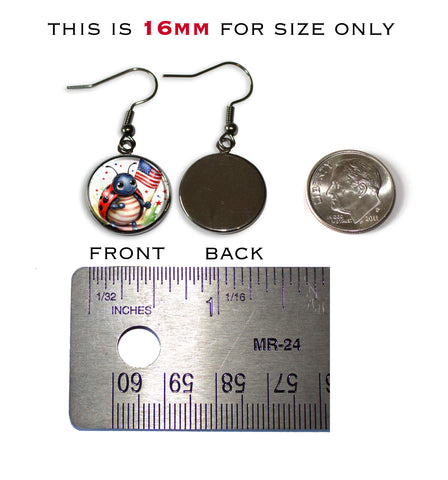 Patriotic Ladybug American Flag [earrings]