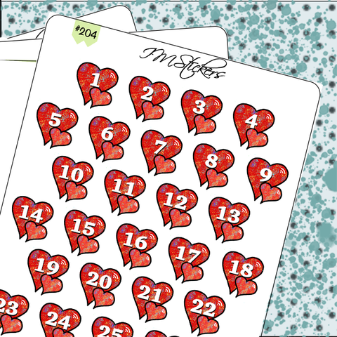 Date Covers Red Valentine's Hearts