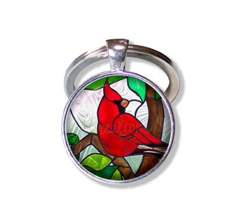 Red Cardinal Faux Stained Glass