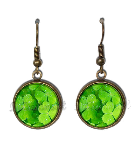 Green Shamrock Pattern [earrings]