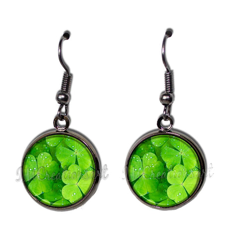 Green Shamrock Pattern [earrings]