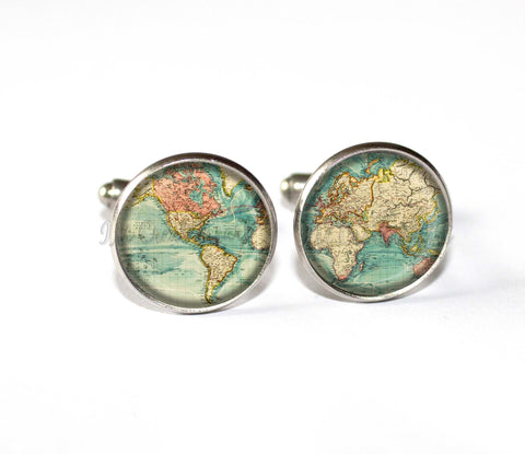 Vintage Americas and World Map