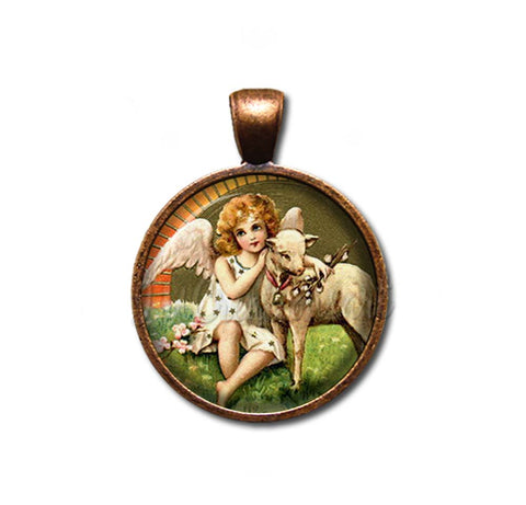 Vintage Easter Angel and Lamb