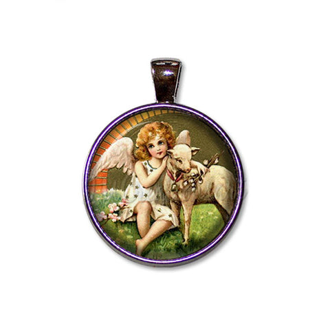 Vintage Easter Angel and Lamb