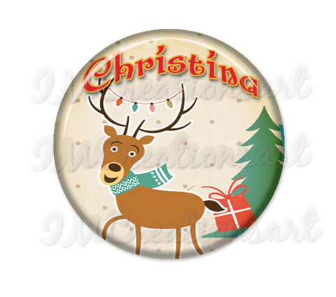Personalized Name Christmas Holidays Reindeer