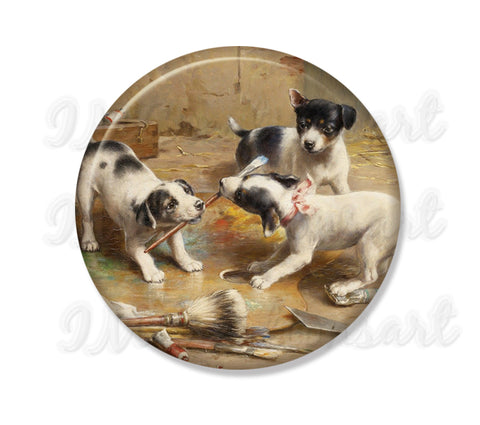 Puppy at Play Vintage Art