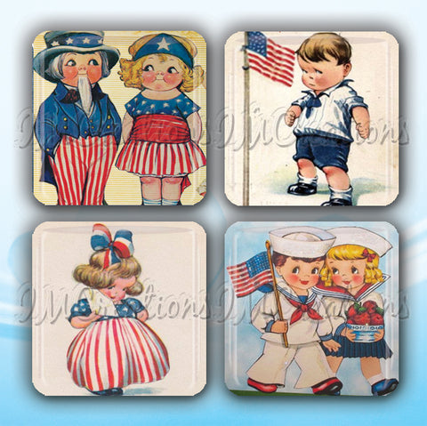 Vintage Children with Patriotism