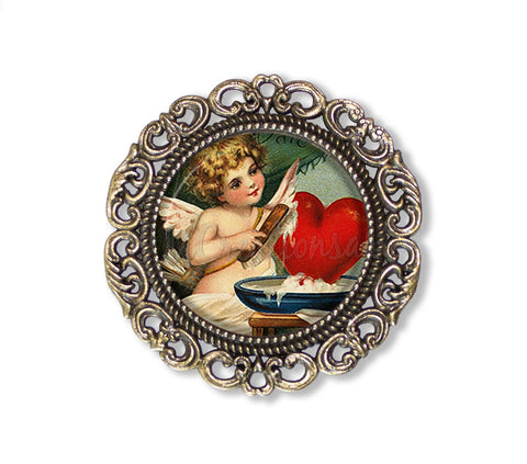 Cupid Polishing Red Heart