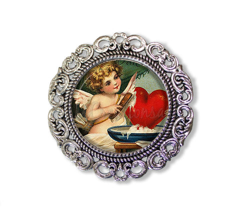 Cupid Polishing Red Heart