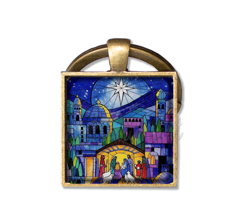 Christmas Nativity Faux Stained Glass Style